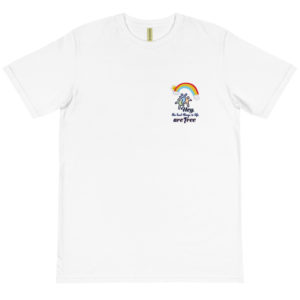 Organic T-Shirt Pocket Logo With Hey Best Thing In Life Are Free