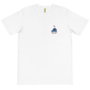 Organic T-Shirt Pocket Logo with America is not racist people are 2