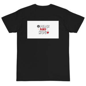 Organic T-Shirt back logo with Peace And Hug