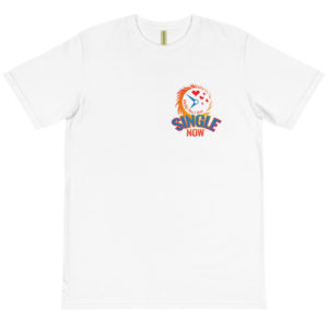 Organic T-Shirt pocket logo With Hello Yes I Am Single Now