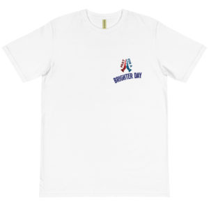 Organic T-Shirt pocket logo with Pray For A Brighter Day