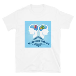 Short-Sleeve Unisex T-Shirt with No Two People Think Alike