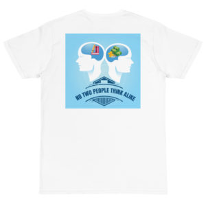 Organic T-Shirt Back Logo with No Two People Think Alike