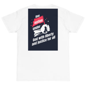 Organic T-Shirt back logo with One Nation Under God