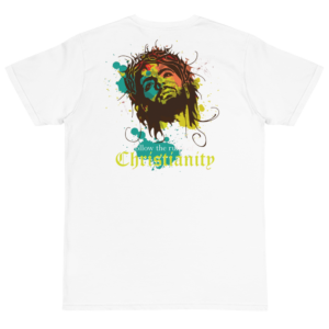 Organic T-Shirt Back Logo With Follow The Rules Of Christianity