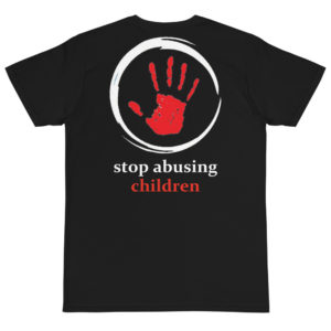 Organic T-Shirt Back Logo With Stop Abusing Children