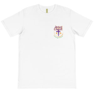 Organic T-Shirt Pocket Logo With Jesus Christ Is Messenger Of Peace