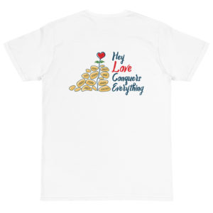 Organic T-Shirt Back Logo With Hey Love Conquers