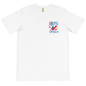 Organic T-Shirt Pocket Logo With Hello Yes I Am Single