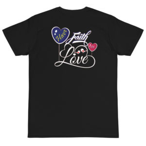 Organic T-Shirt Back Logo with Have Faith In Love