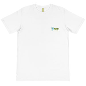 Organic T-Shirt Pocket Logo With Hey Hey Hey Healthy Is Wealthy