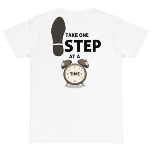 Organic T-Shirt Back Logo with Take One Step At A Time