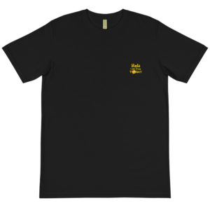 Organic T-Shirt Pocket Logo With Hola I Am Free Today