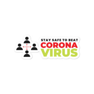 Bumper stickers with Stay Safe To Beat Coronavirus
