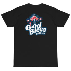 Organic T-Shirt Back Logo with God Bless America