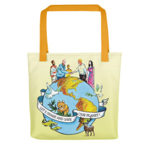 Tote bag With Lets Share And Save Our Planet