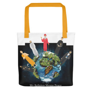 Tote bag With My Religion Means Peace Copy