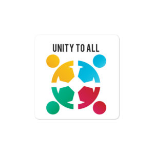 Bumper stickers with UNITY TO ALL