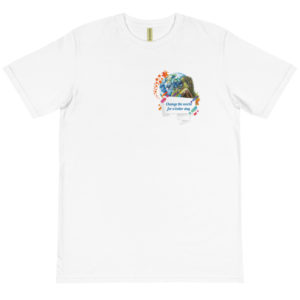 Organic T-Shirt Pocket Logo with Change The World For A Better Day