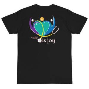 Organic T-Shirt Back Logo with Health Is Joy