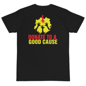 Organic T-Shirt Back Logo with Donate To A Good Cause New