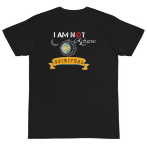 Organic T-Shirt Back Logo With I AM NOT RELIGIOUS I AM SPIRITUAL
