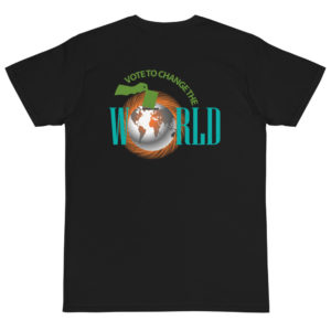Organic T-Shirt Back Logo With Vote To Change The World