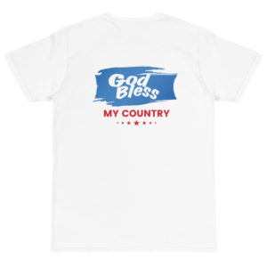 Organic T-Shirt Back Logo with God Bless My Country
