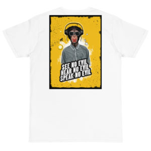 Organic T-Shirt Back Logo with See No Evil Hear No Evil Speak No Evil