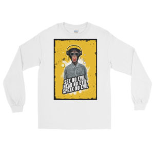Men’s Long Sleeve Shirt with See No Evil Hear No Evil Speak No Evil
