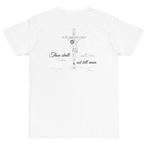 Organic T-Shirt Back Logo With Thou Shall Not Kill Amen