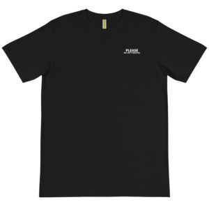 Organic T-Shirt Pocket Logo With Please We Cant Breath