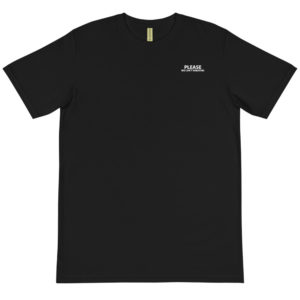 Organic T-Shirt Pocket Logo With Please We Cant Breathe
