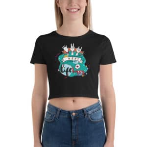 Women’s Crop Tee With Hey Live Happy