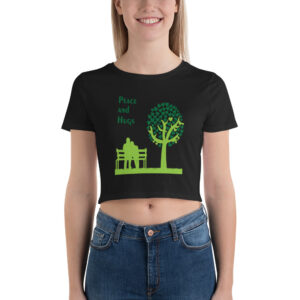 Women’s Crop Tee With Peace And Hugs